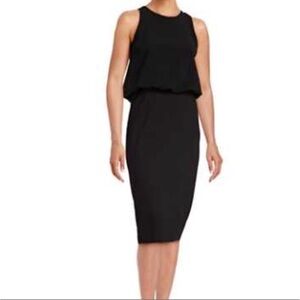 H by Halston Black Sleeveless Midi Dress